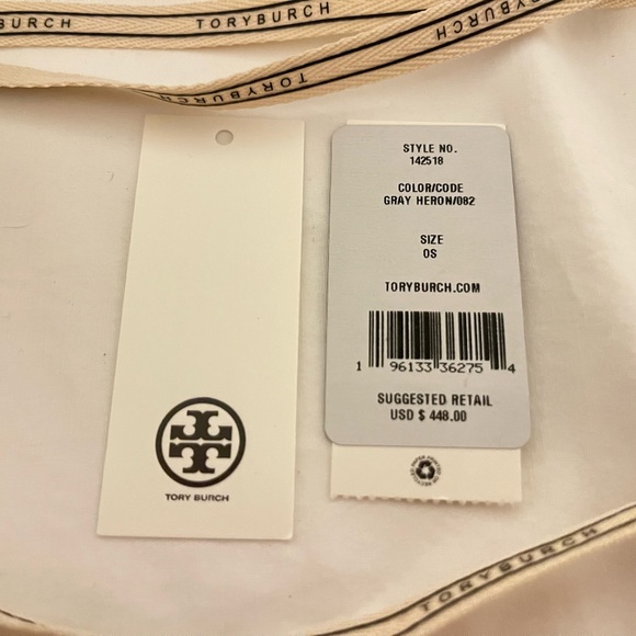 Tory Burch Fleming Matte Wallet on Chain Crossbody Clutch Gray Heron - Picture 10 of 10